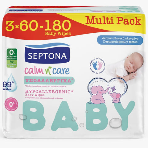 Septona Baby Wipes Sensitive Hypoallergenic 3x60pcs