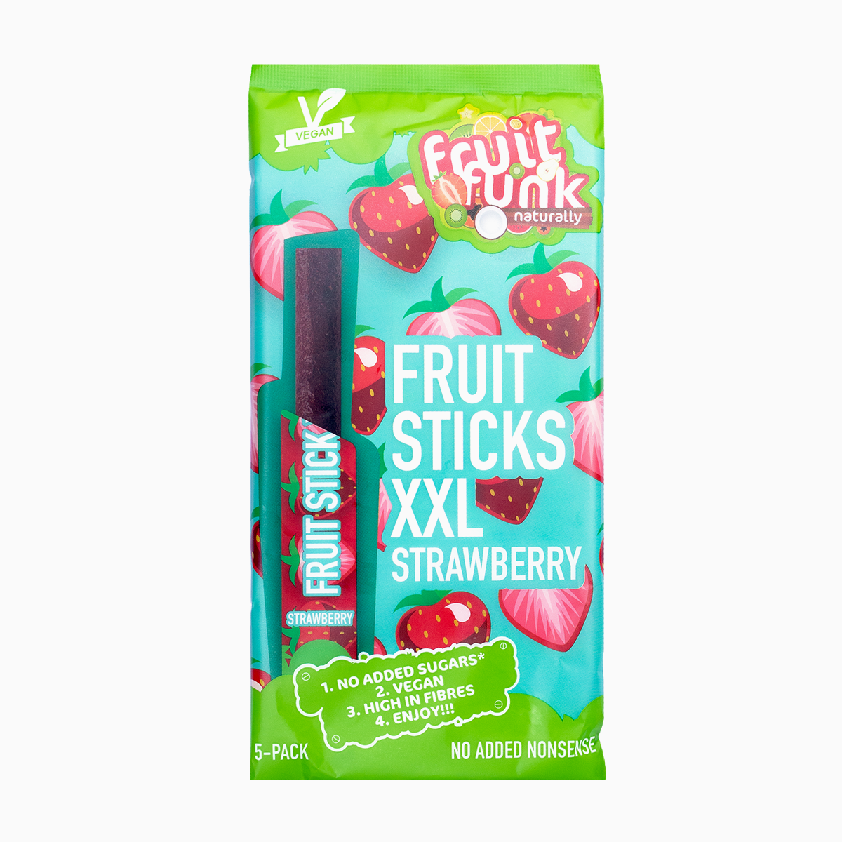 Fruit Funk - Fruitsticks Strawberry XXL 5 pack 20G