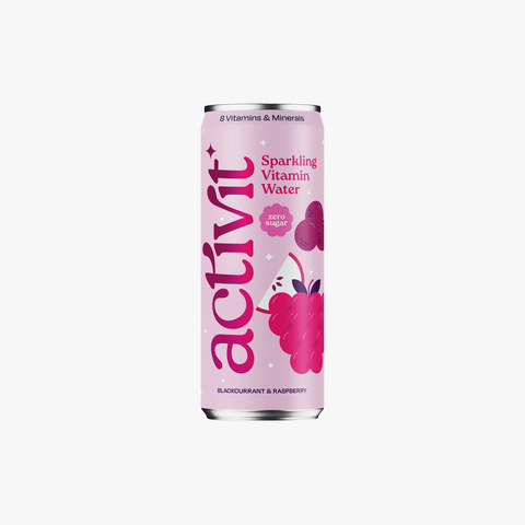 Activit Sparkling Vitamin Water Blackcurrant & Raspberry 330ml (Case x12)
