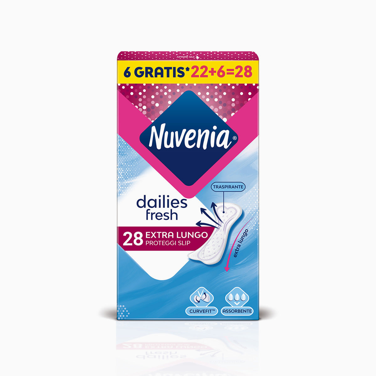 Nuvenia P.Liner Extra Lungo Pnk 22+6P