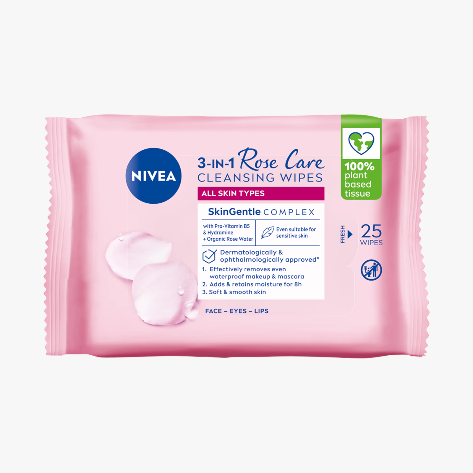Nivea Rose Care Wipes X25