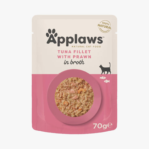Applaws Cat Pouch Tuna with Pacific Prawn in Broth 70g (Case X12)