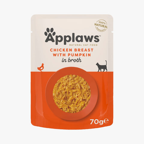 Applaws Cat Pouch Chicken with Pumpkin in Broth 70g (Case X12)