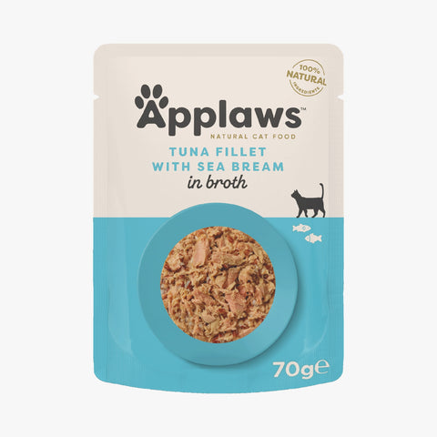 Applaws Cat Pouch Tuna with Seabream in Broth 70g (Case X12)