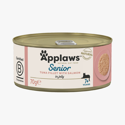 Applaws Cat Tin Senior Tuna with Salmon in Jelly 70g (Case X24)
