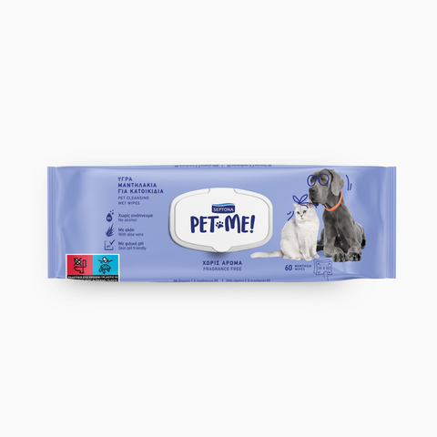 Septona PetMe - Pet Wipes Fragrance Free 60pc