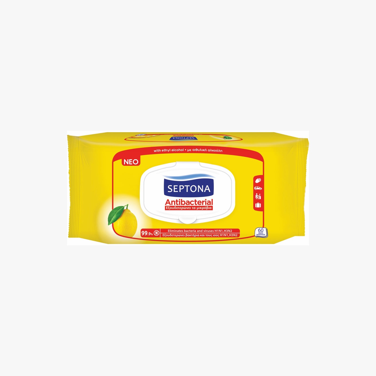 Septona Antibacterial Wipes Lemon 60pcs