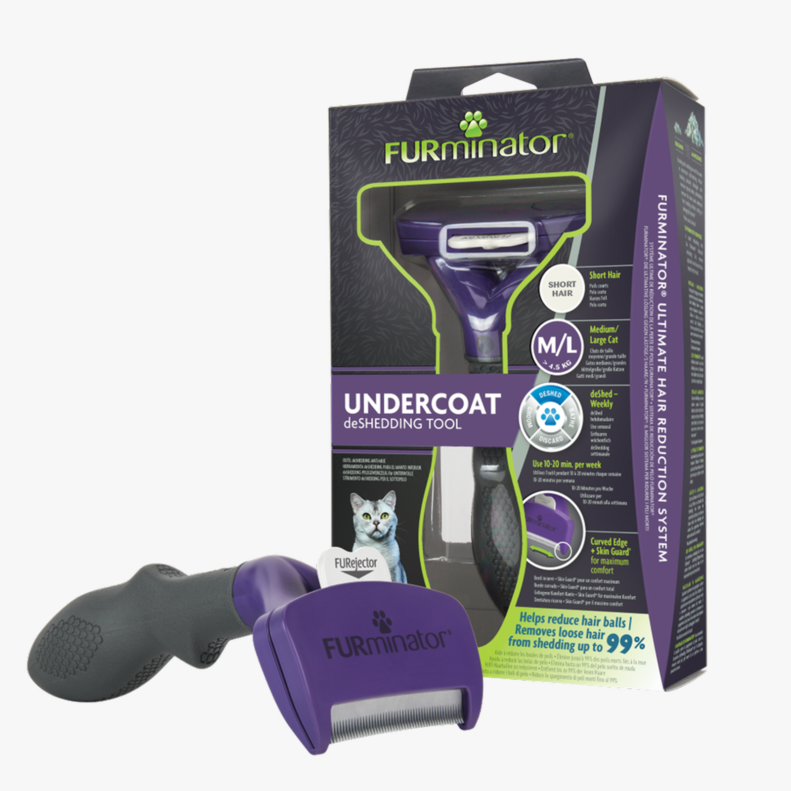 Furminator Undercoat deShedding Tool Medium / Large Cat