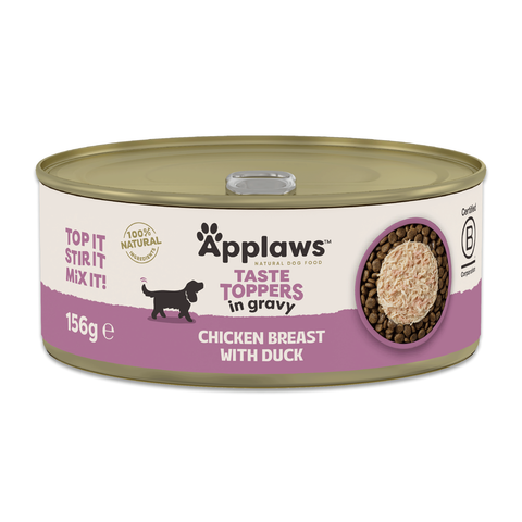 Applaws Dog Taste Toppers Tin Chicken & Duck in Gravy 156g (Case X12)