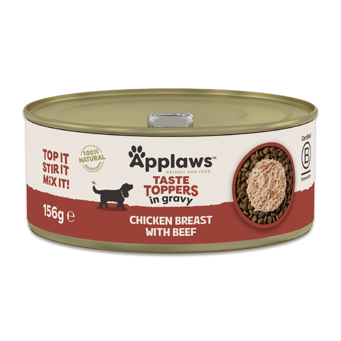 Applaws Dog Taste Toppers Tin Chicken & Beef in Gravy 156g (Case X12)