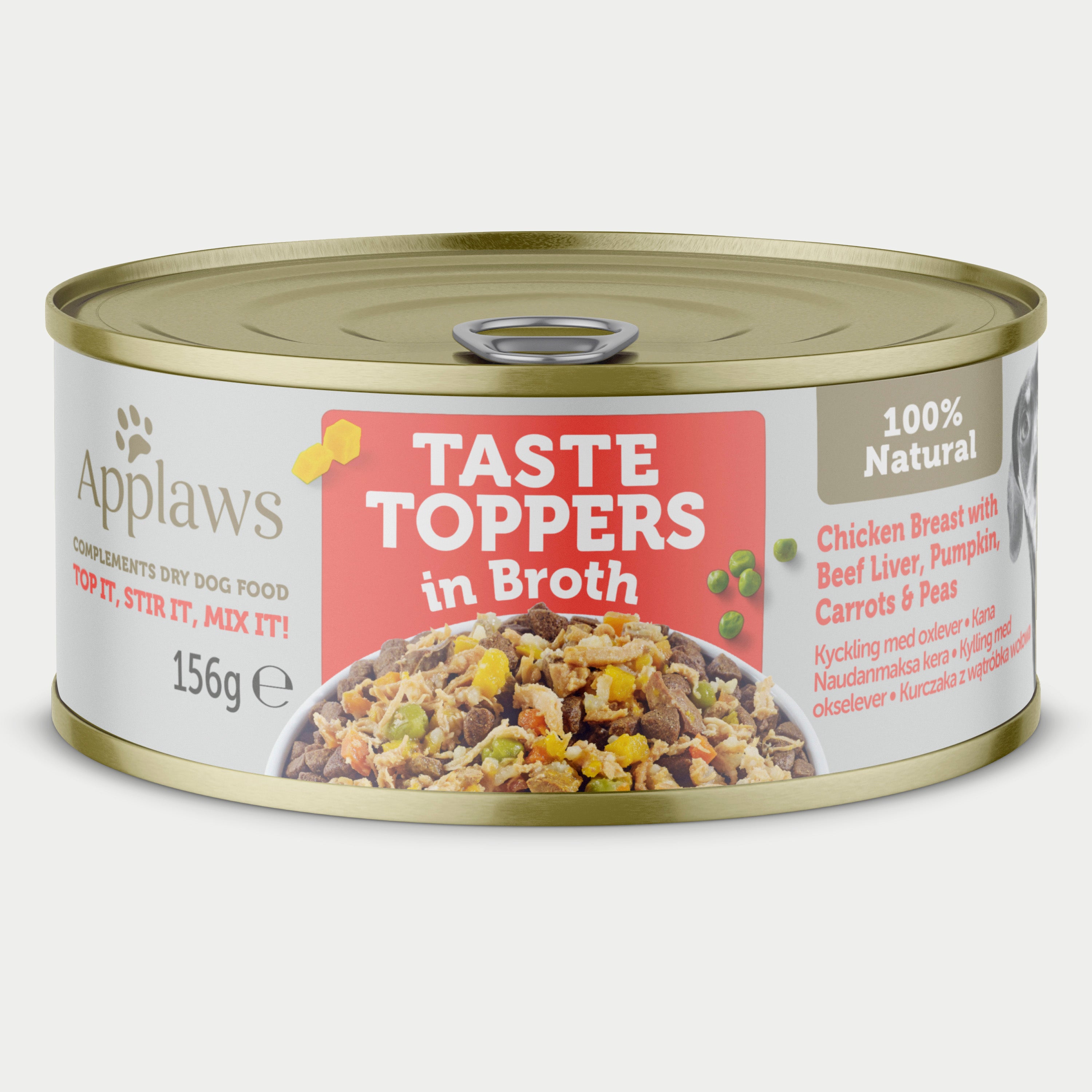 Applaws Dog Taste Toppers Tin Chicken Beef Veg Case by 12