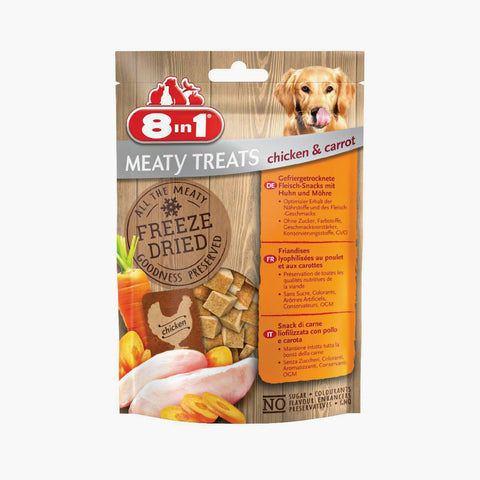 8IN1 Meaty Treats Freeze Dried Chicken & Carrots (Case X8)
