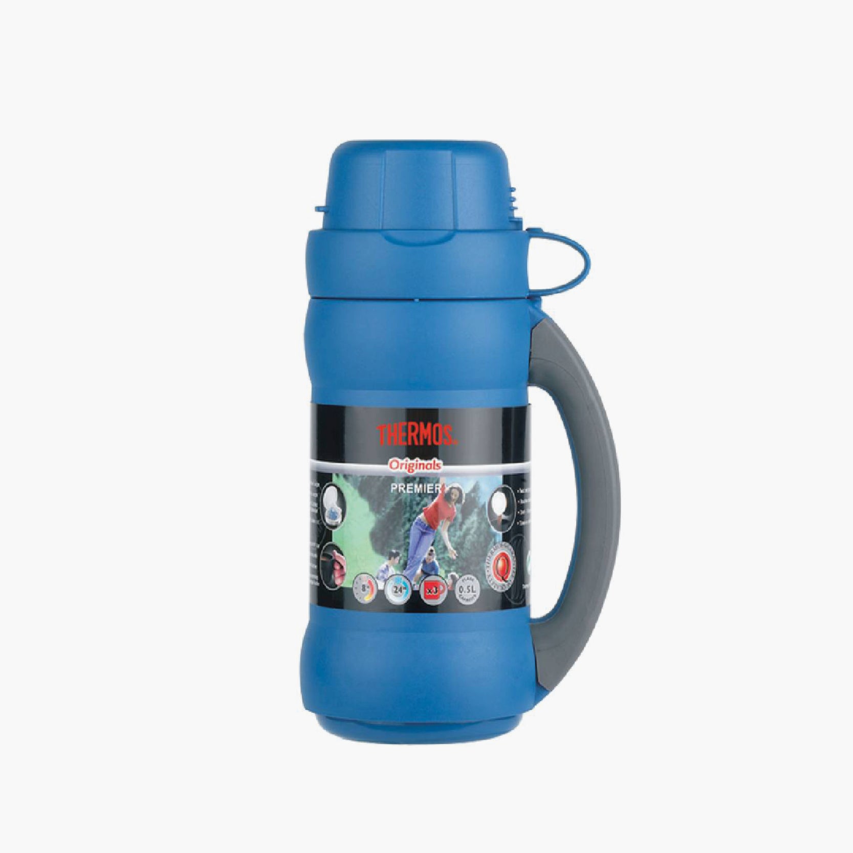 Thermos 34 Range Glass Flask Blue 0.5lt