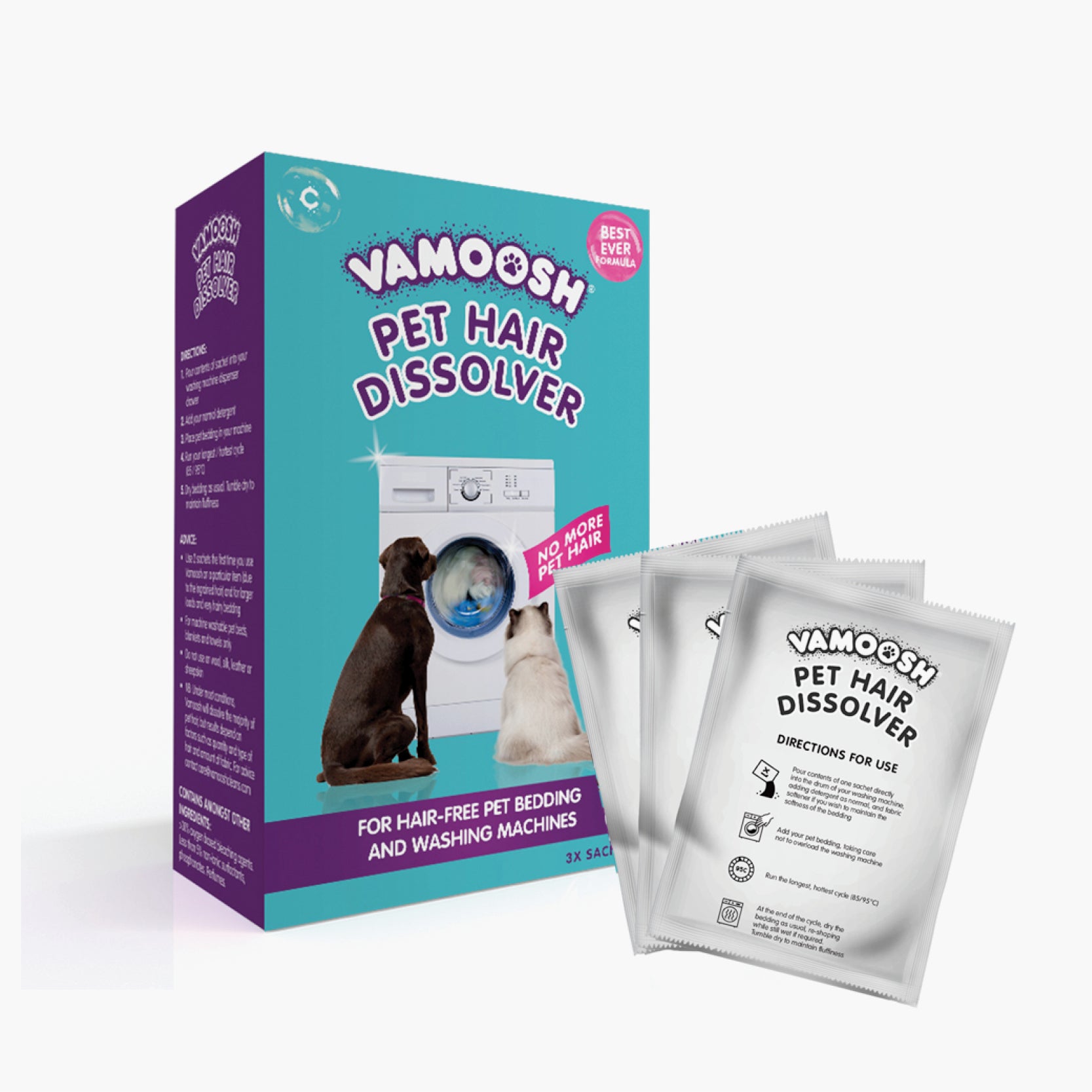 Vamoosh Pet Hair Dissolver x 3 Sachets x 100G