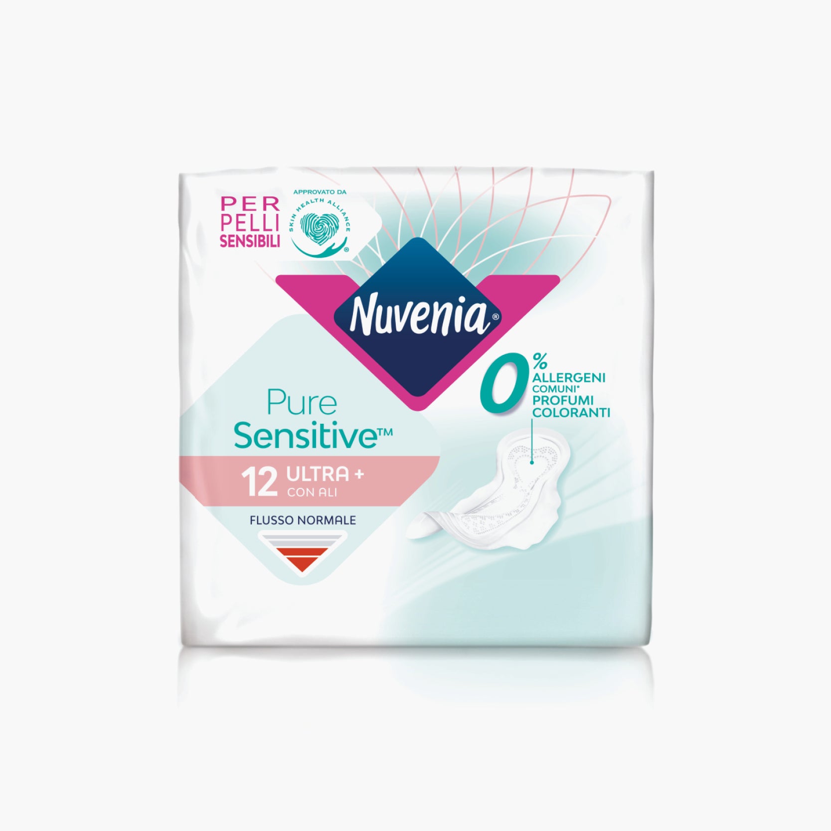 Nuvenia Pure Sensitive Normal Pads with Wings 12pcs