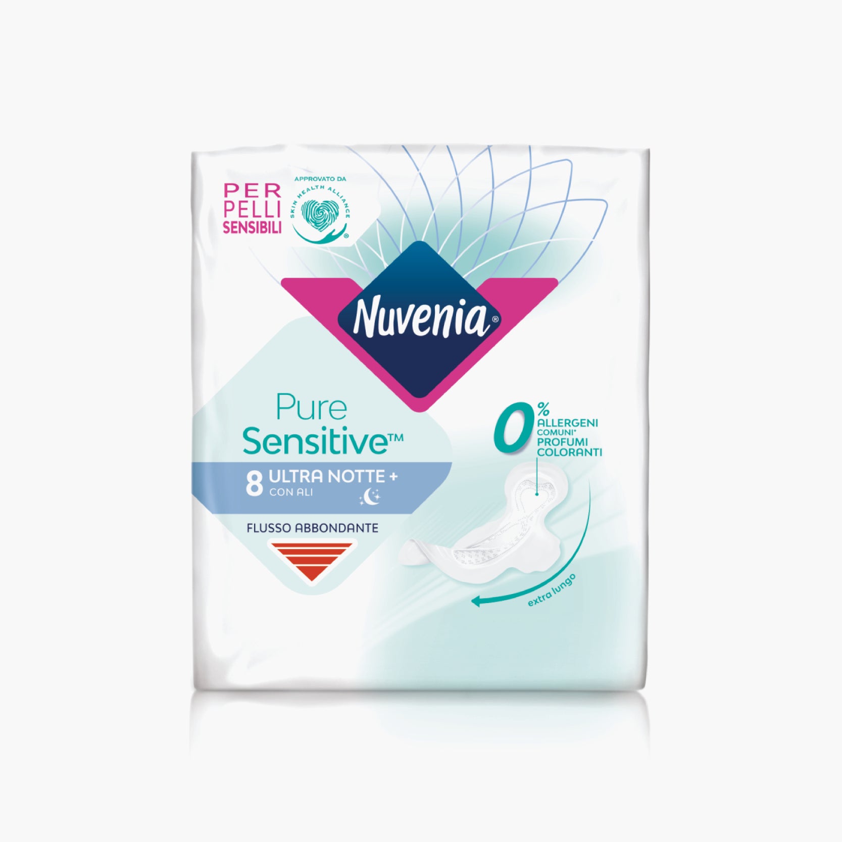 Nuvenia Pure Sensitive Night Pads with Wings 8pcs