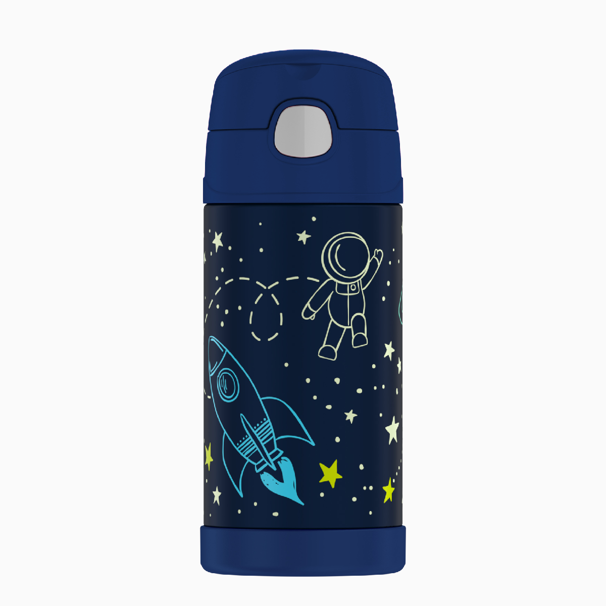 Thermos Funtainer Bottle Glow in the Space 0.355lt with Straw