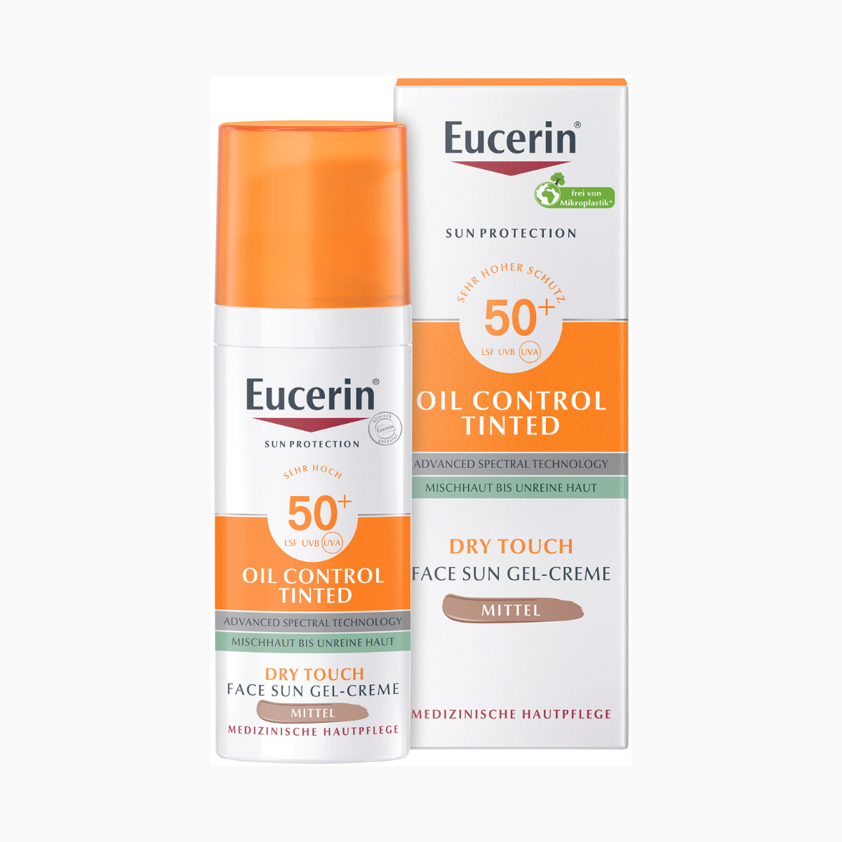 Eucerin Sun Face Oil Control Tinted Gel- Medium Spf50+ 50Ml