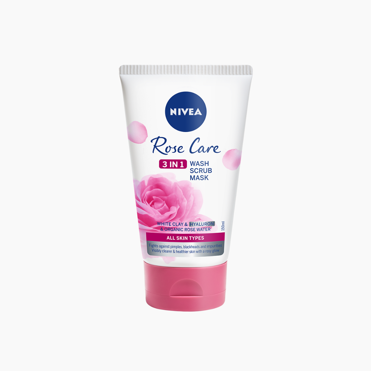 NIVEA 3in1 Rose Care Wash, Scrub & Mask 150ml