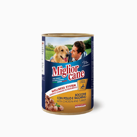 Miglior Cane Tin Bocconcini Pollo & Tacchino 405g (Case x24)