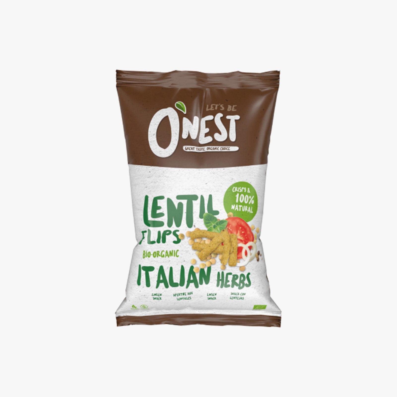 O'nest Lentil Flips Italian Herbs 75G