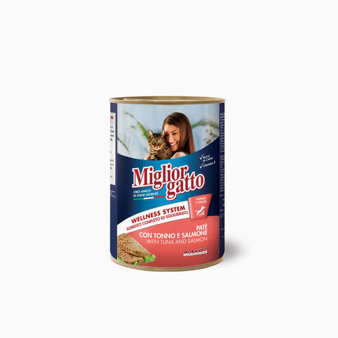 Miglior Gatto Tin Pate Tonno & Salmone 400g (Case x24)