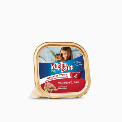 Miglior Gatto Tray Manzo 100g (Case x32)