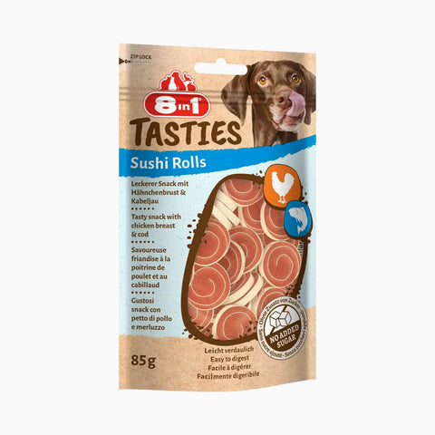 8IN1 Tasties Chicken & Cod Sushi Rolls X8