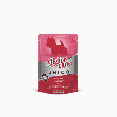 Miglior Cane Unico Pouch Prosciutto 100g (Case x24)