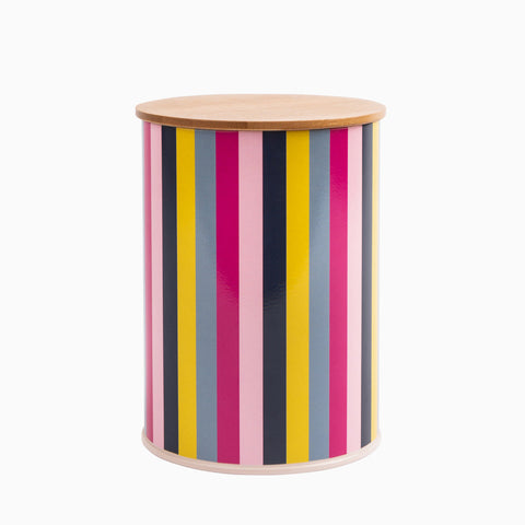 Navigate Guatemala Stripe Canisters with Wooden Lid