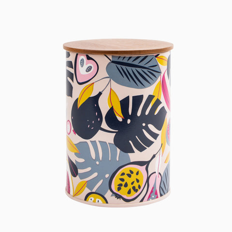 Navigate Guatemala Tropical Canisters with Wooden Lid