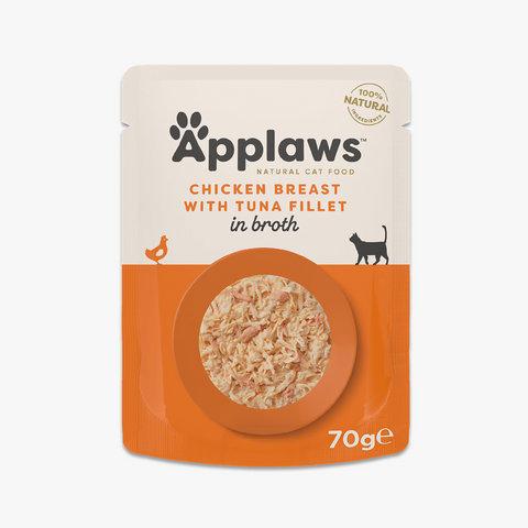 Applaws Cat Pouch Chicken Breast with Tuna Fillet in Broth 70g X12