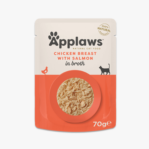 Applaws Cat Pouch Chicken Breast with Salmon in Broth 70g X12
