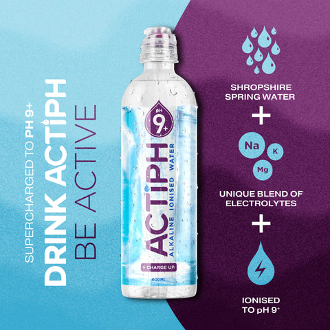 Actiph Alkaline Ionised Water PH9+ 600ml (Case x12)