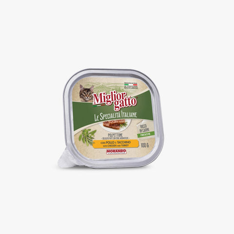 Miglior Gatto Specialita Italiane Tray Chicken & Turkey 100g (Case x32)