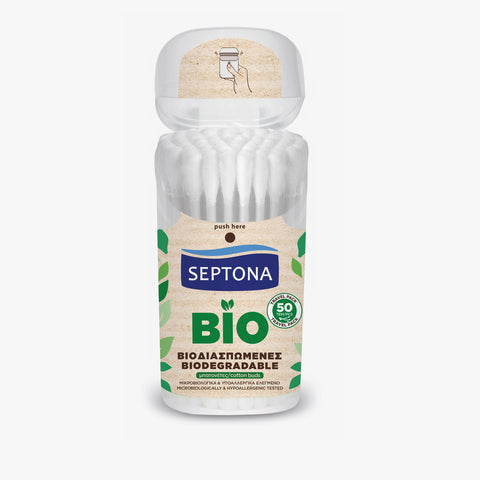 Septona Biodegradable Cotton Buds Pop-up lid 50pcs