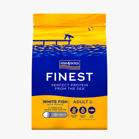 Fish4Dogs Finest Adult White Fish with Potato (Large Kibble)