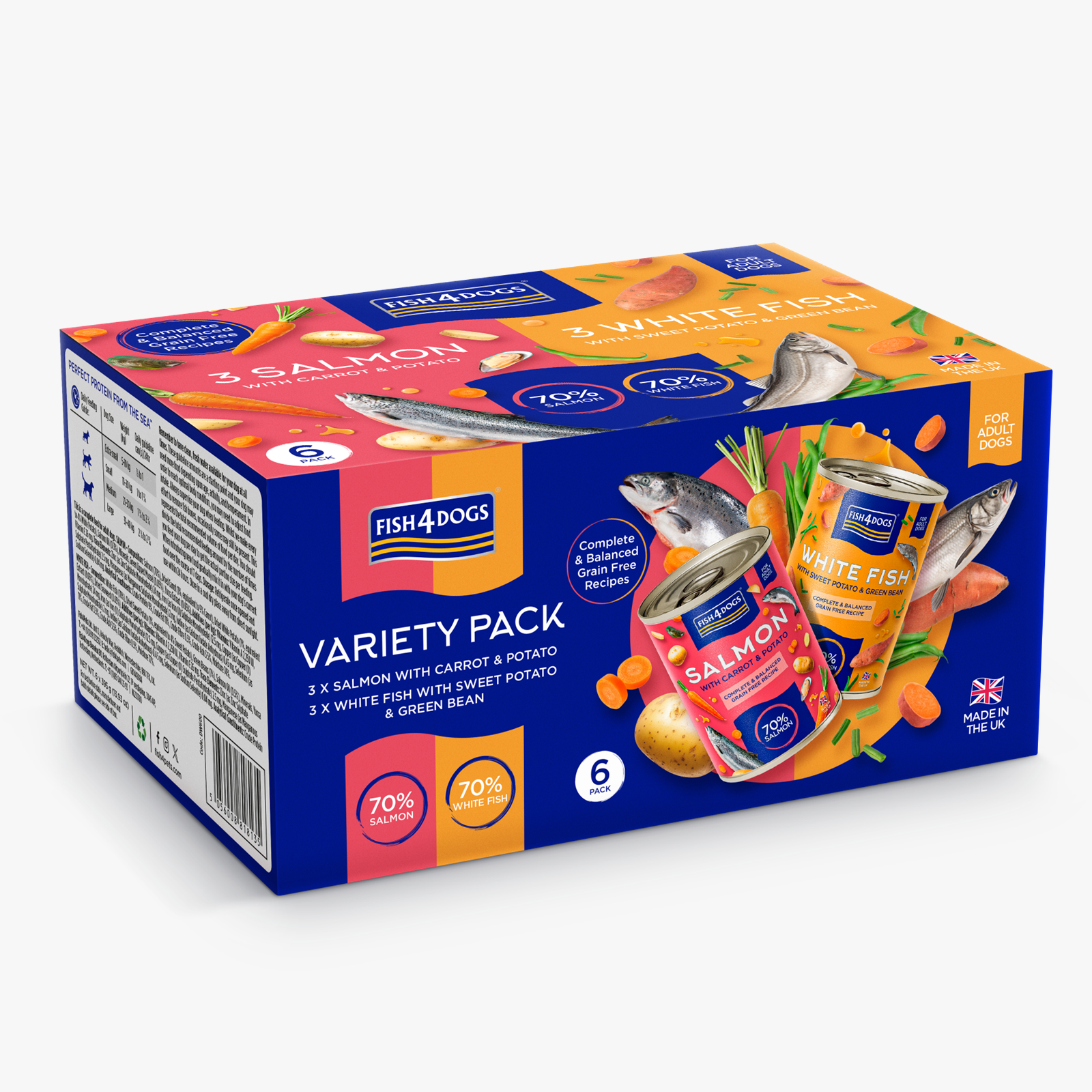 Fish4Dogs Finest Fish & Vegetable Complete Variety Pack - 395g Pack of 6