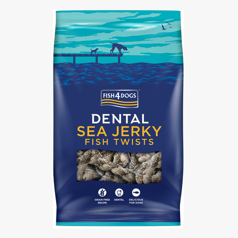 Fish4Dogs Dental Sea Jerkey Fish Twists 500g X4