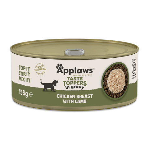 Applaws Dog Taste Toppers Tin Chicken & Lamb in Gravy 156g (Case X12)