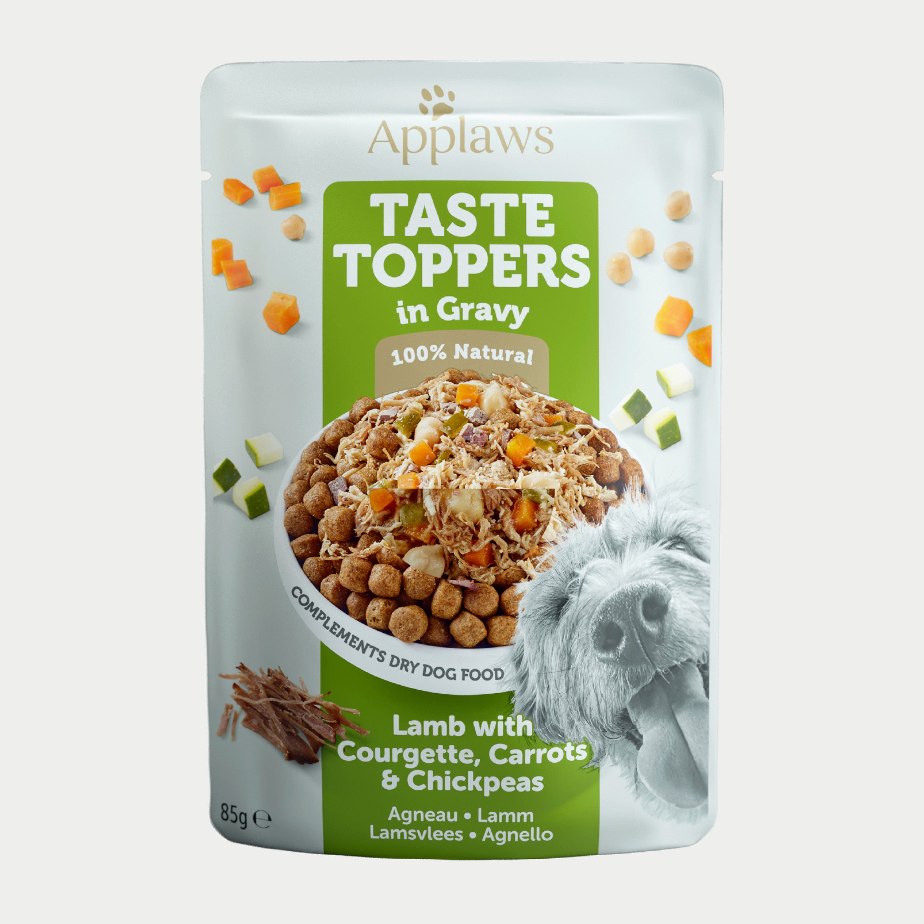 Applaws Dog Taste Toppers Pouch Lamb, Carrot & Chickpeas in Gravy - Case by 12