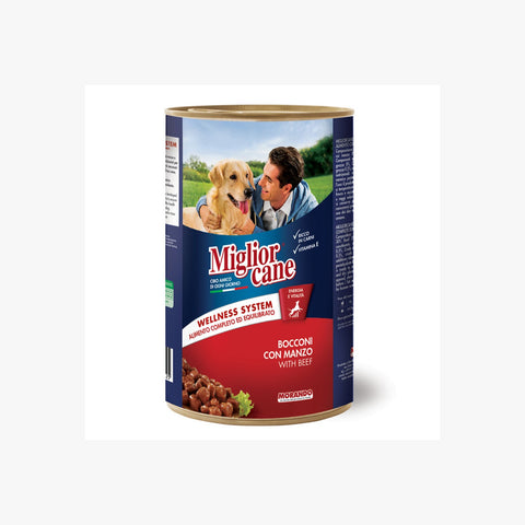Miglior Cane Tin Bocconcini Manzo 1250g (Case x12)