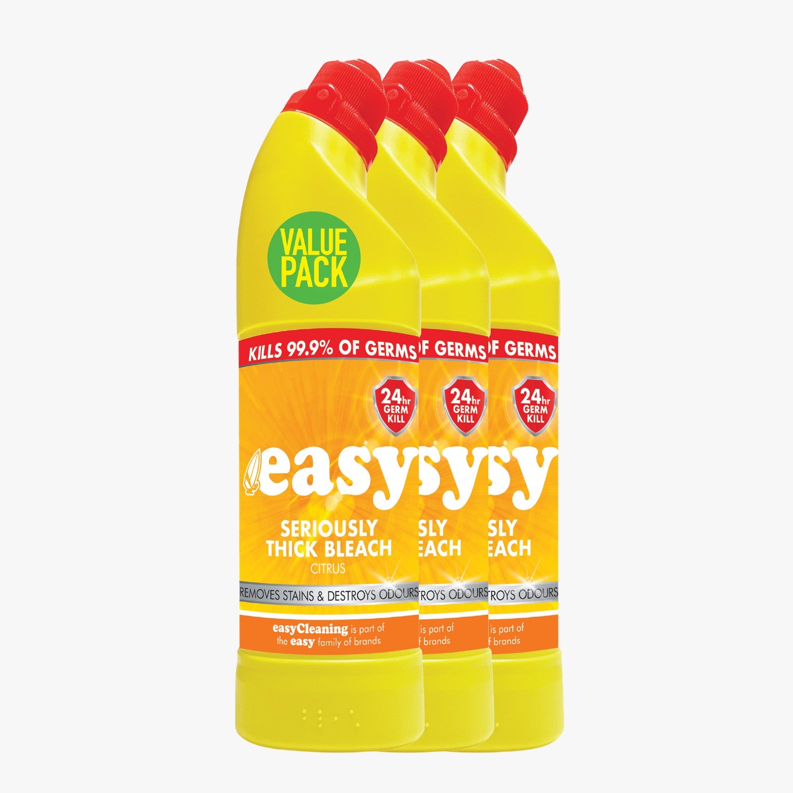 Easy Seriously Thick Bleach Citrus 750ml X3 Value Pack