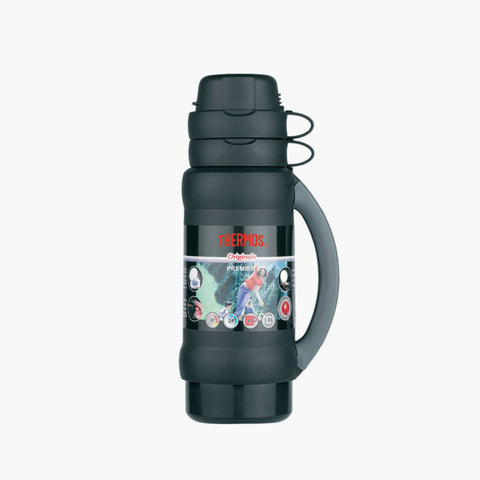 Thermos 34 Range Glass Flask Black 1lt