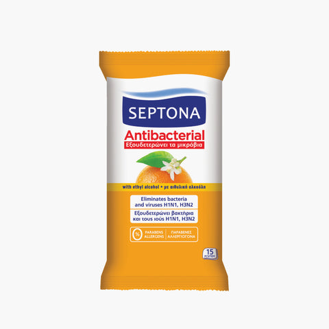 Septona Antibacterial Wipes Orange Blossom 15pcs