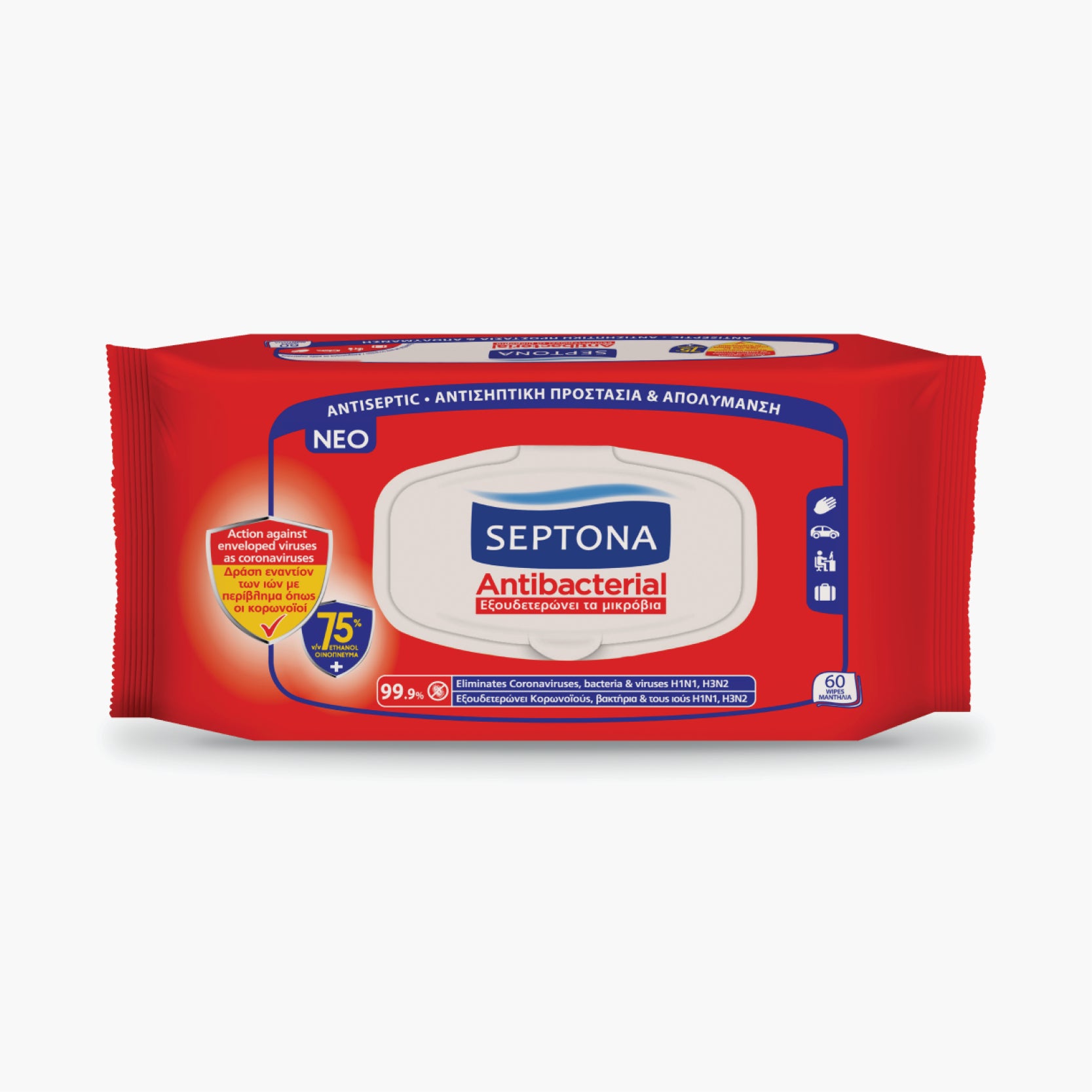 Septona Antibacterial Wipes 75% Alcohol 60pcs