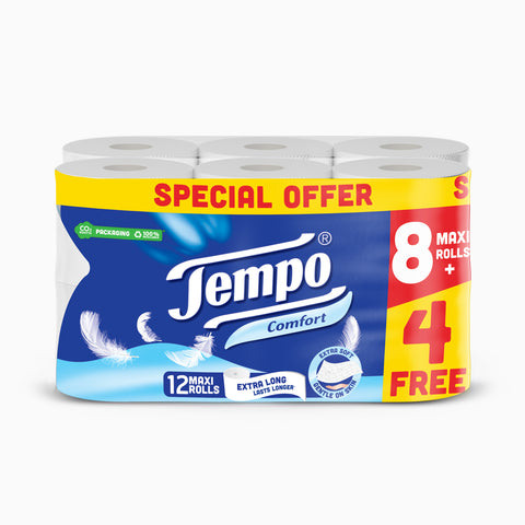 Tempo Toilet Paper 8 + 4 Free Rolls