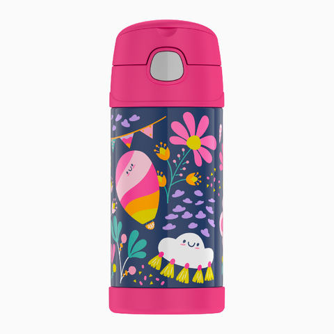 Thermos Funtainer Bottle Whimsical Clouds 0.355lt with Straw