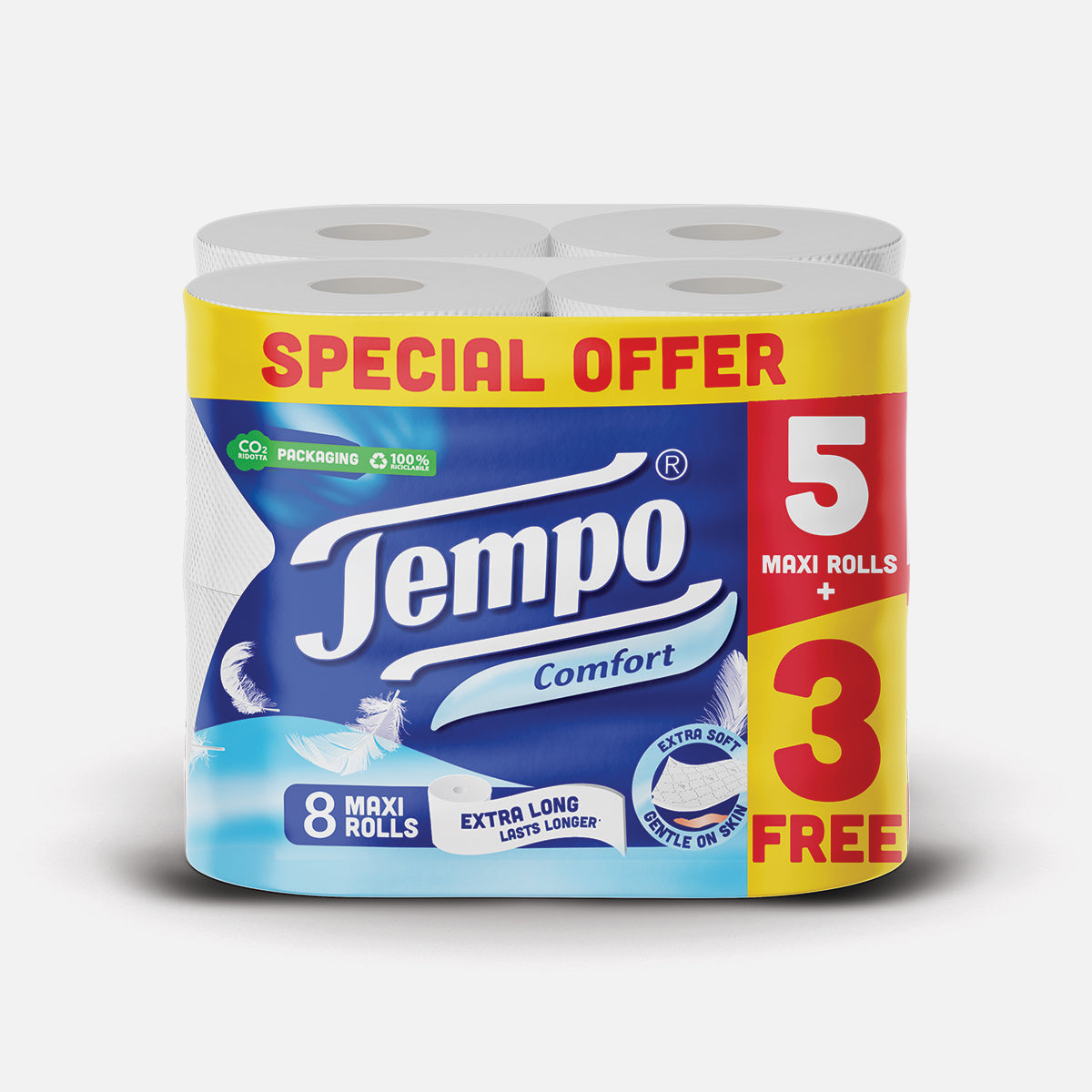 Tempo Toilet Paper 5 + 3 Free Rolls